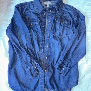 sofia by sofia vergara Dark Blue Denim Button-Down Shirt